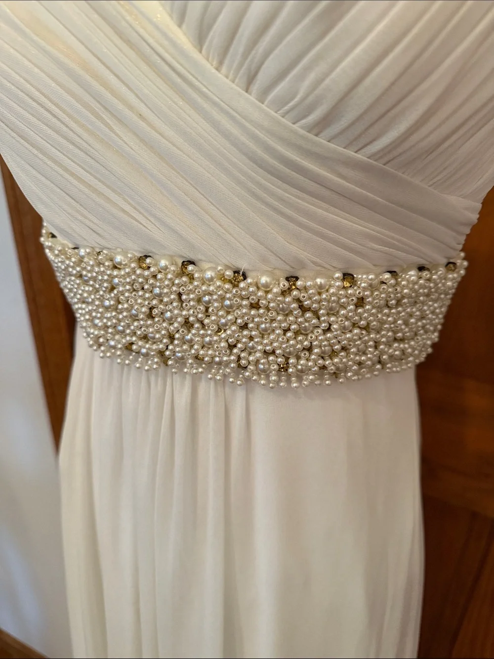 NWT Cach’e Elegant Beaded Waist Evening Dress fully-lined size 2